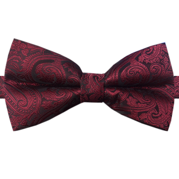 Burgunderrote und schwarze Paisley-Fliege