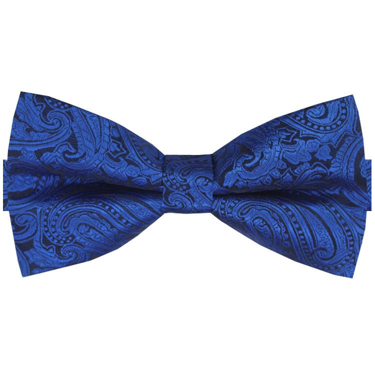 Blue & Black Paisley Design Bow Tie