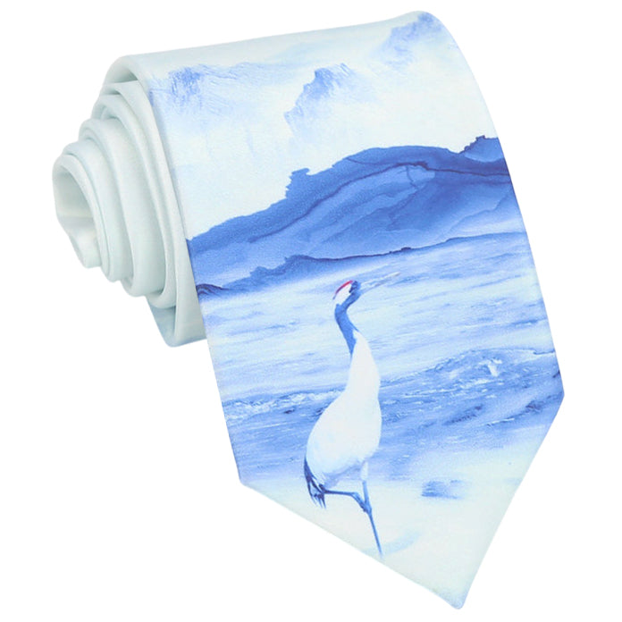 Blue with Crane Tie