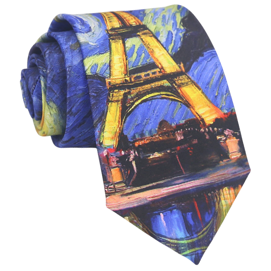 Eiffel Tower Starry Night Slim Tie