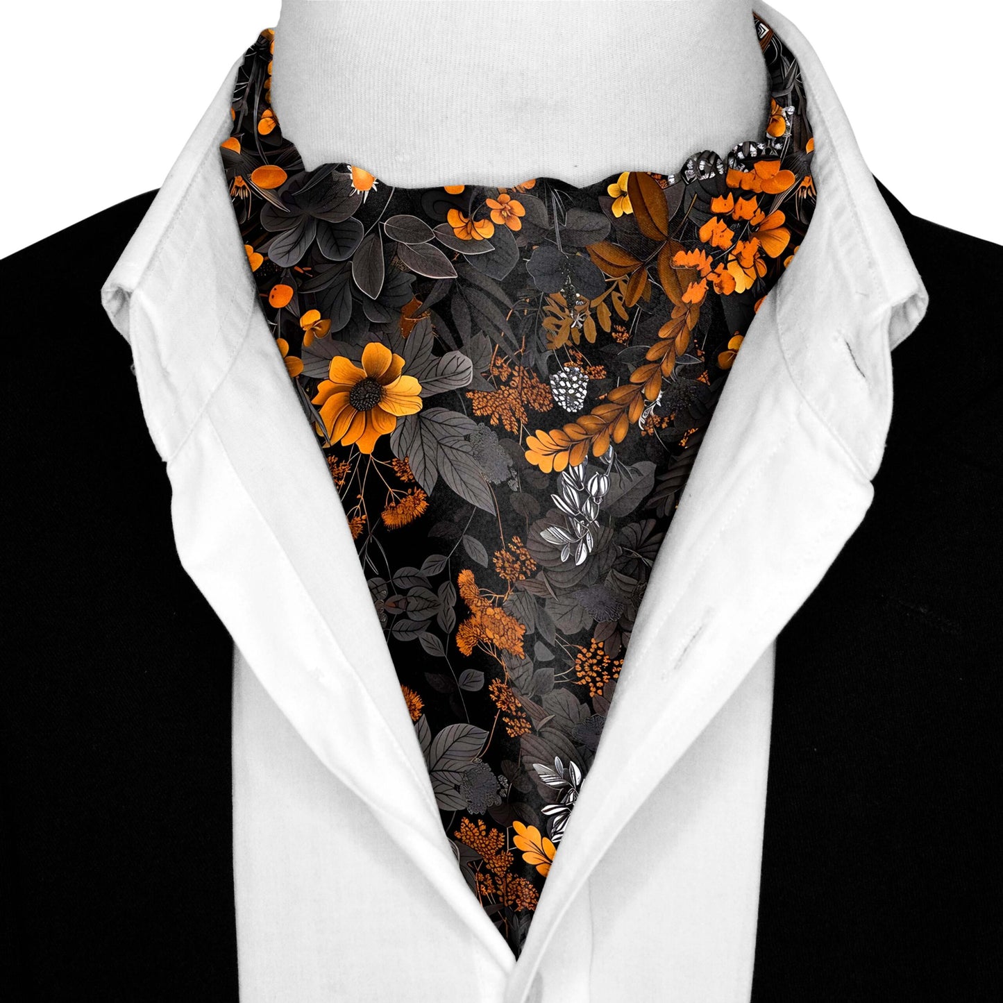 Genuine Silk Autumnal Tree Ascot Cravat Premium Neckwear