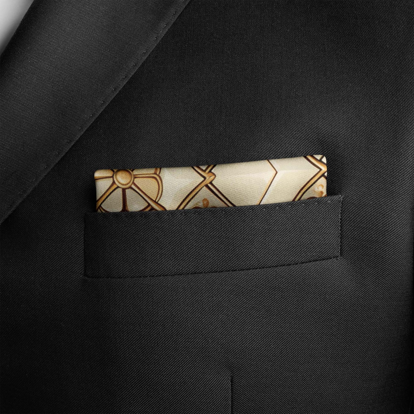 Genuine Silk Imperial Crown Jewel Mosaic Pocket Square