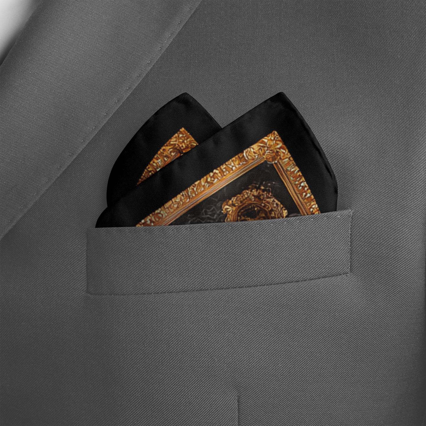 Genuine Silk Imperial Timepiece Ornate Pocket Square