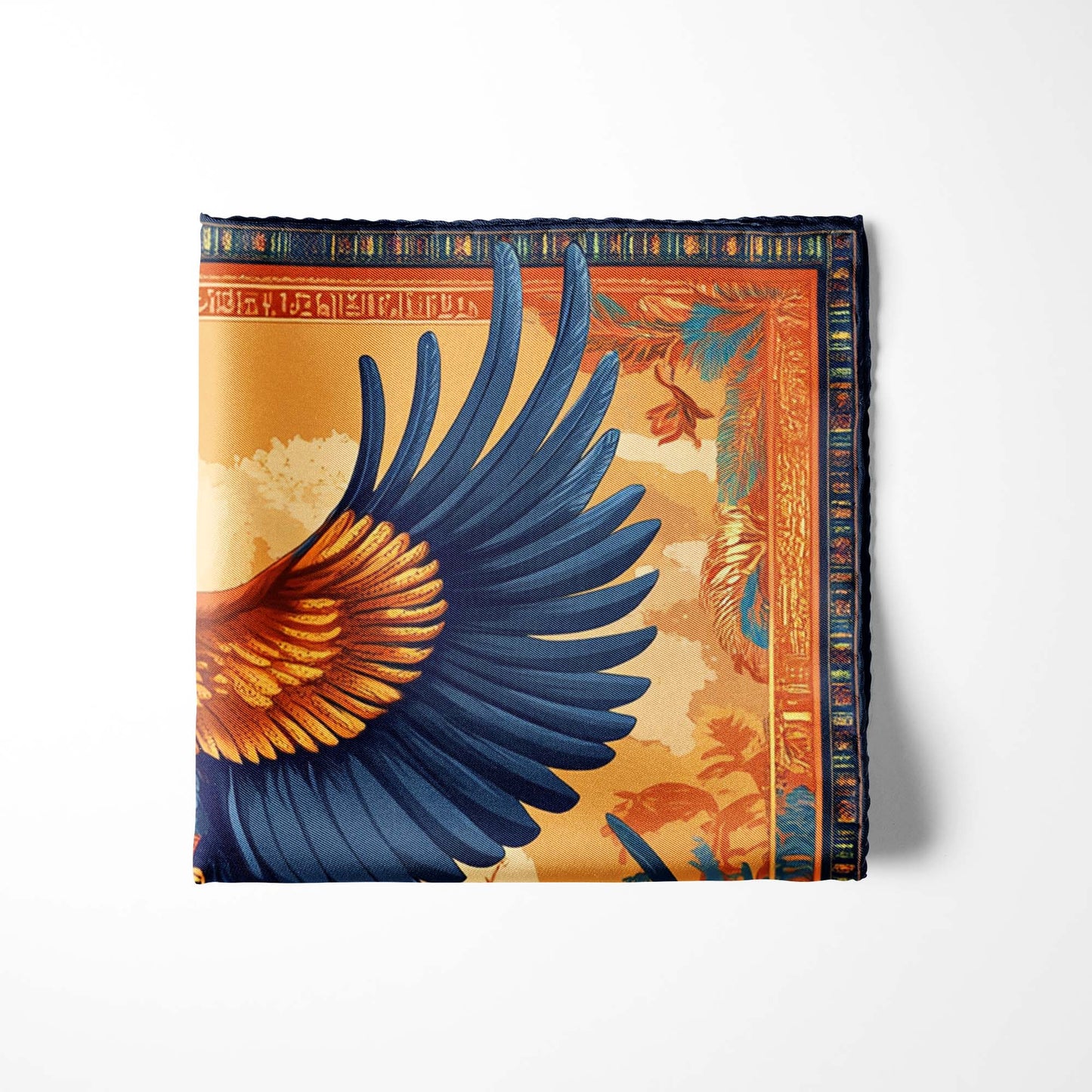 Genuine Silk Phoenix Rising and Eternal Flame Pocket Square