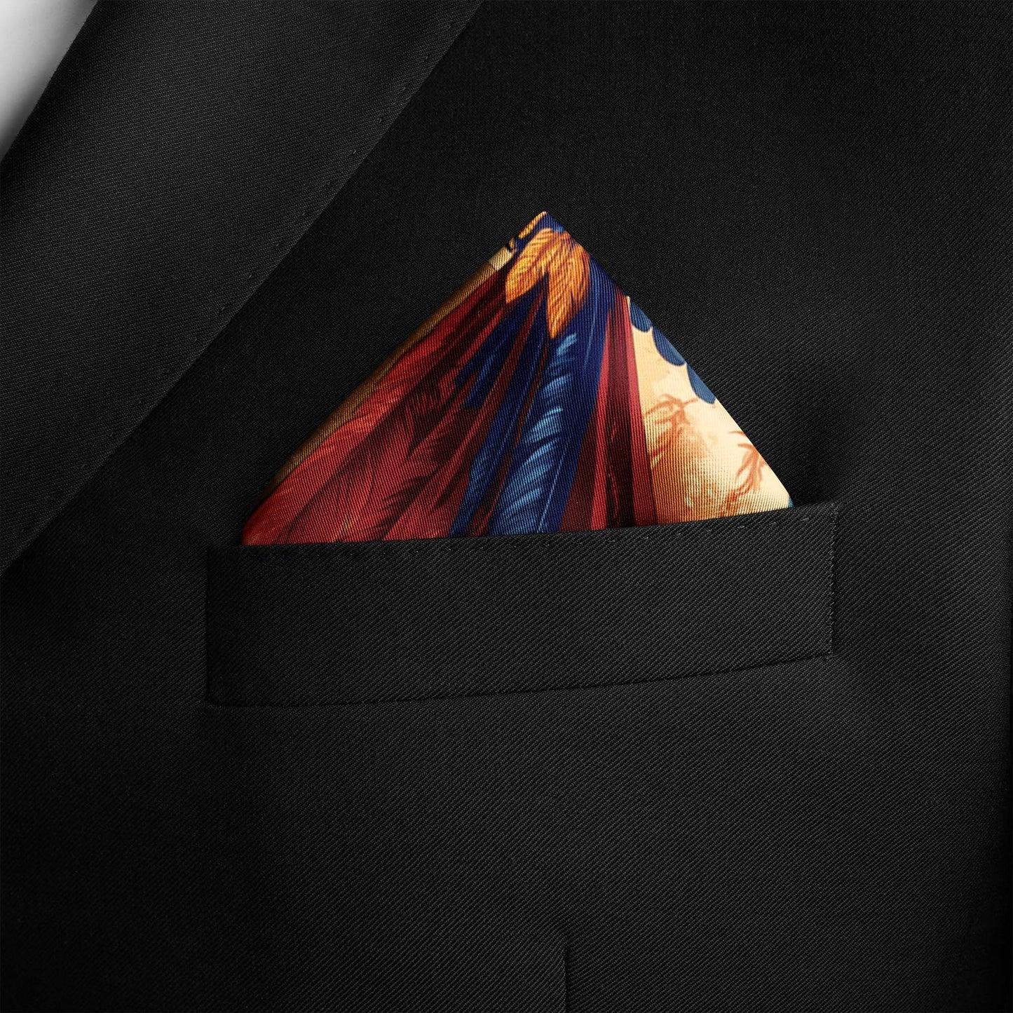 Genuine Silk Phoenix Rising and Eternal Flame Pocket Square