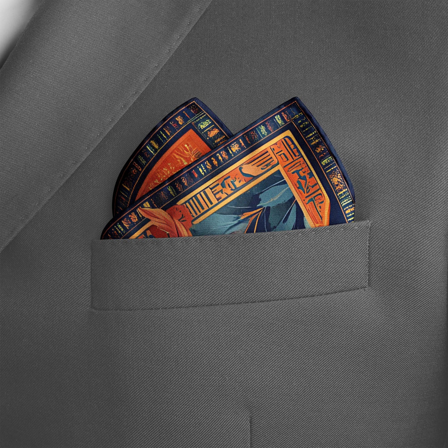 Genuine Silk Phoenix Rising and Eternal Flame Pocket Square