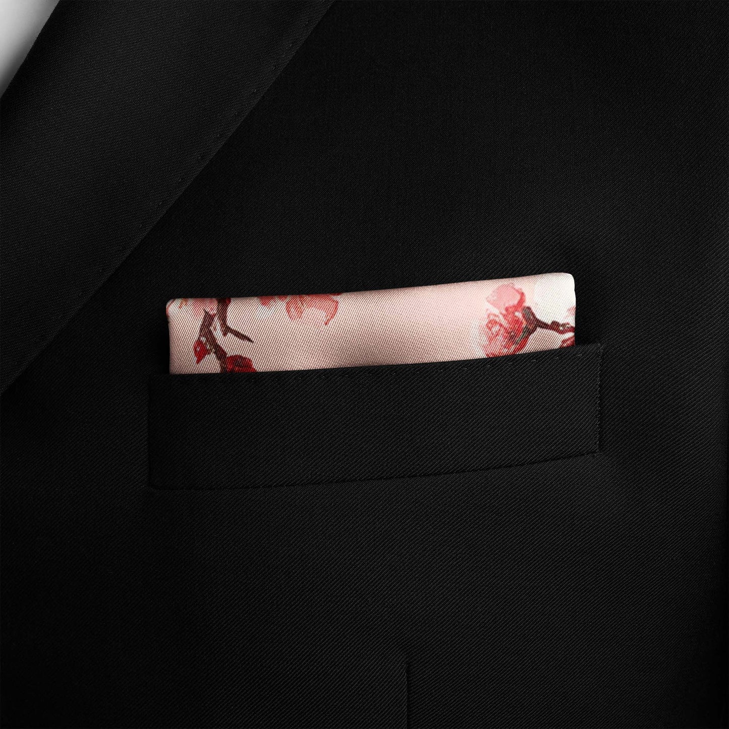 Genuine Silk Pink Cherry Blossom Pocket Square