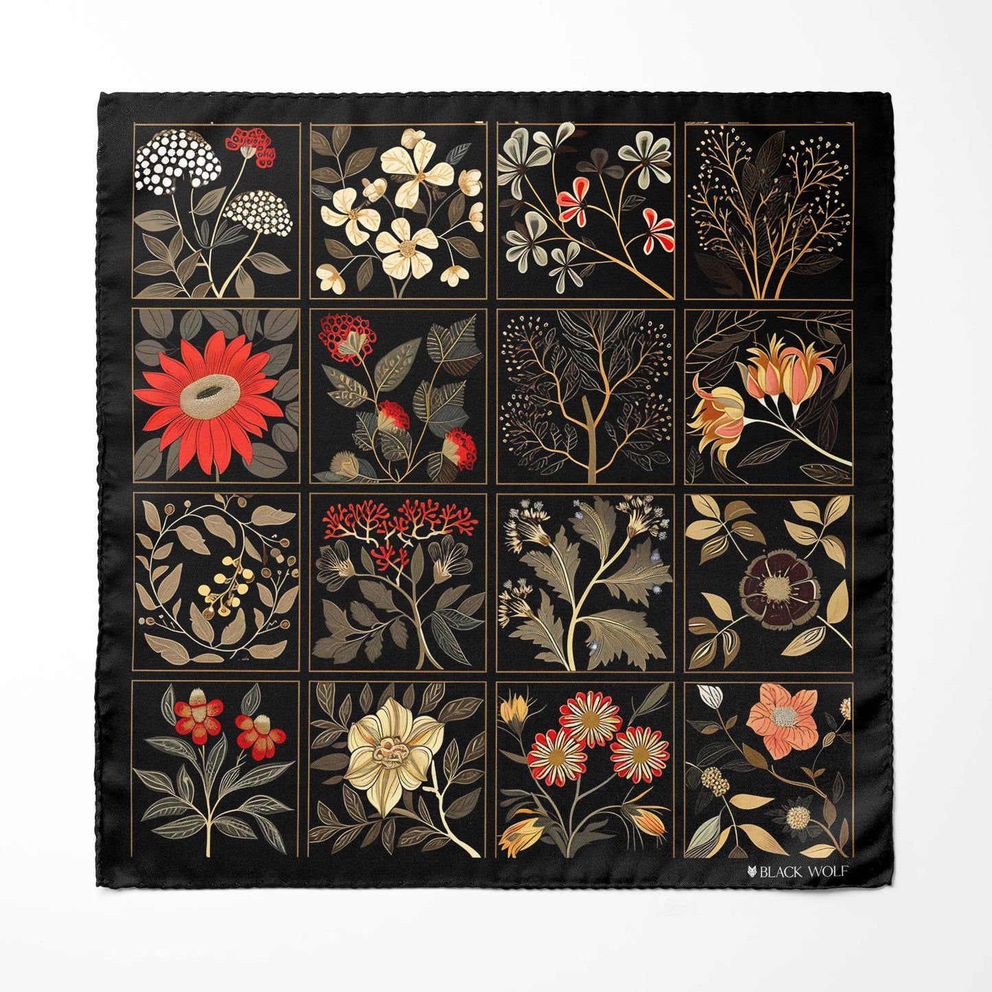 Genuine Silk Vintage Floral Panel Square