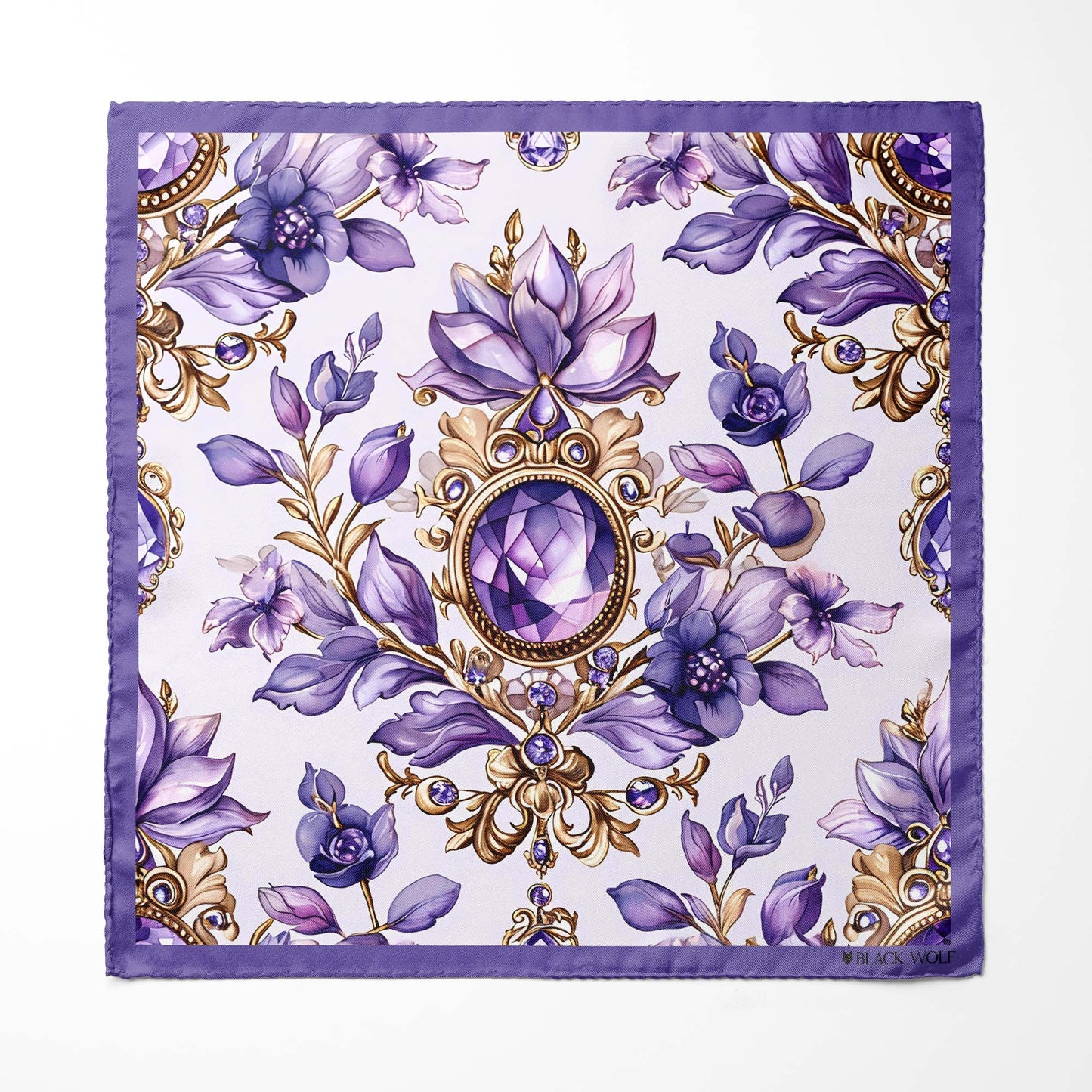 Genuine Silk Lisianthus Flowers Pocket Square