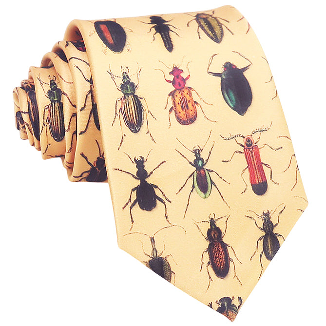 Light Gold with Insects Tie