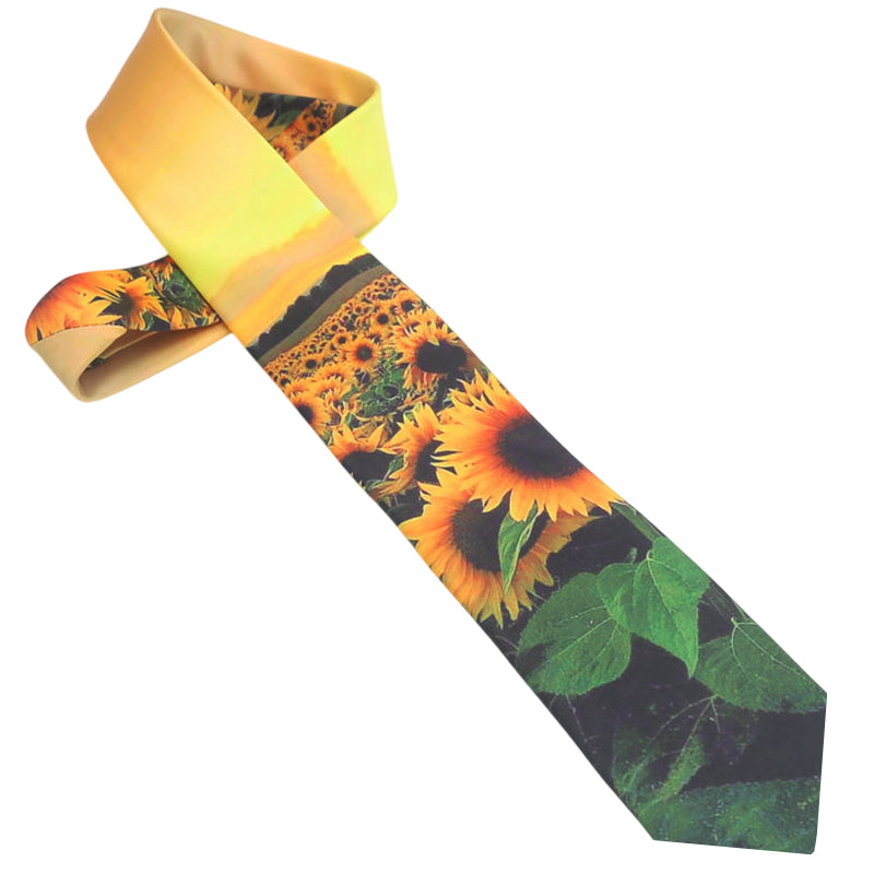 Yellow & Green Sunflower Field Tie