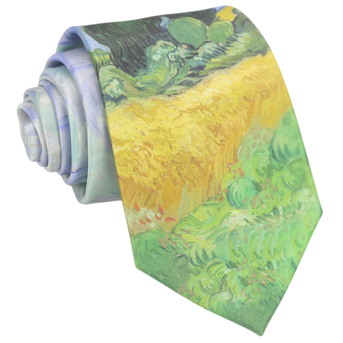 Van Gogh Wheat Fields with Cypruses Slim Tie
