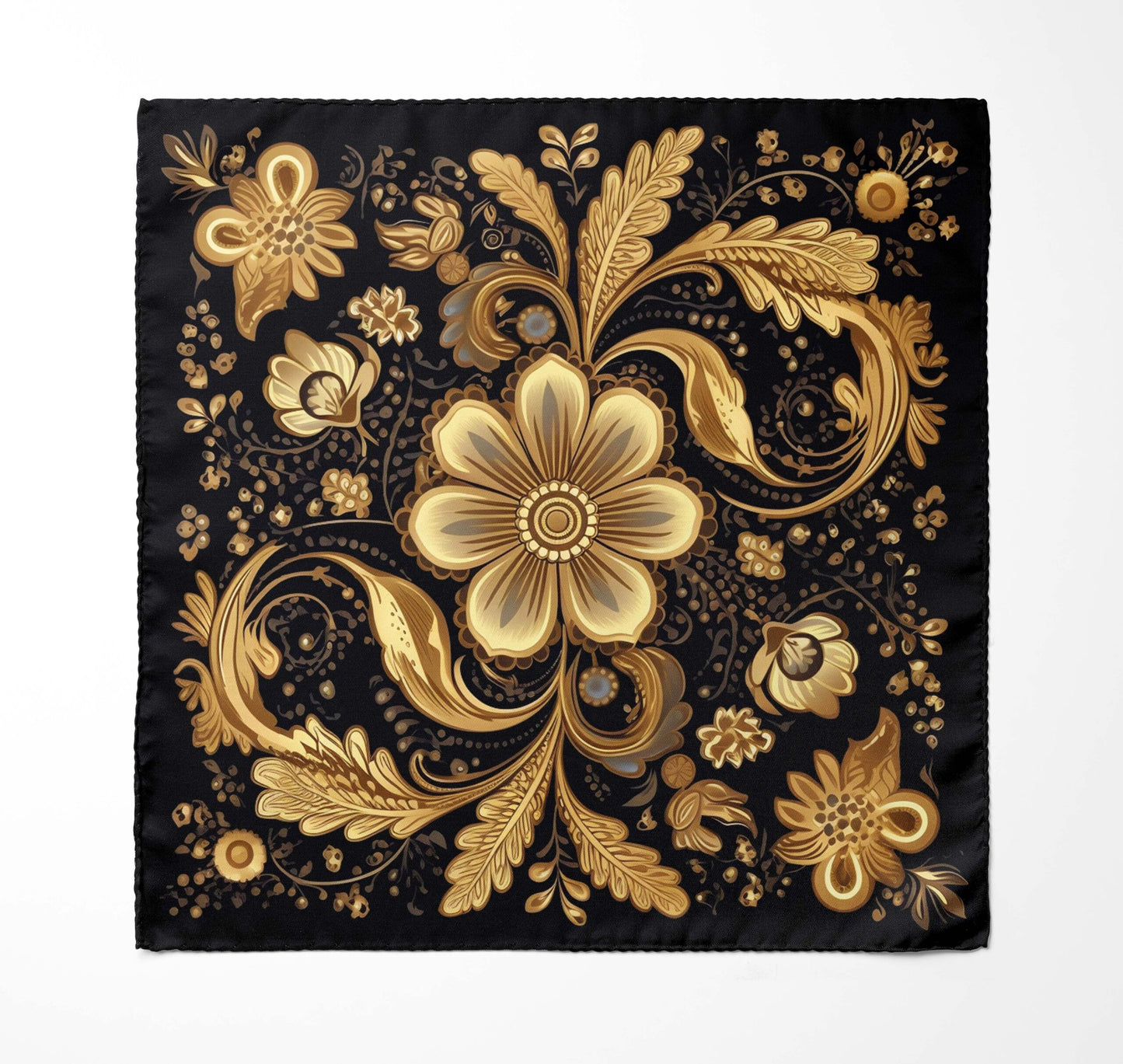 Genuine Silk William Morris Gold & Black Ascot Cravat