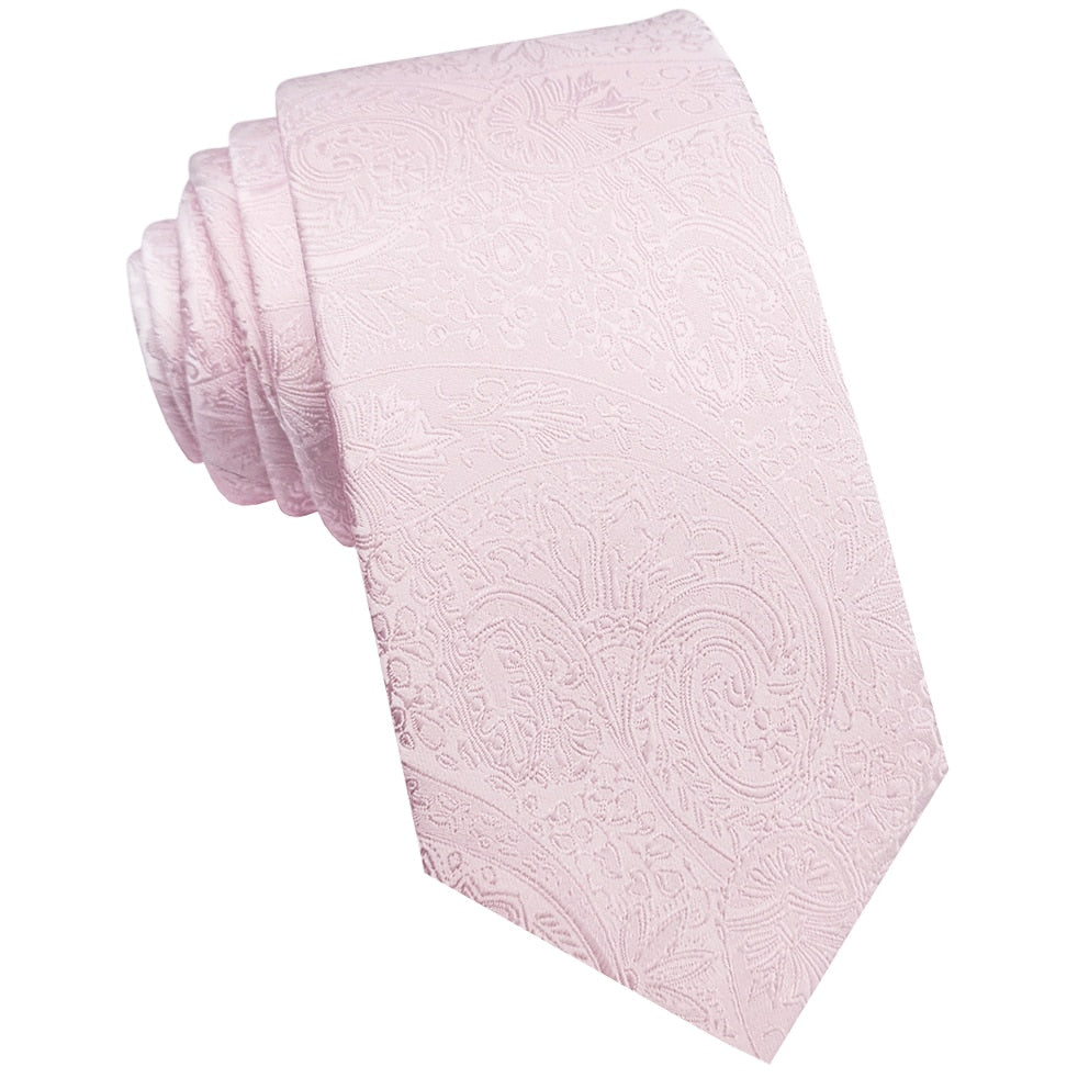 Mens Baby Pink Paisley Tie