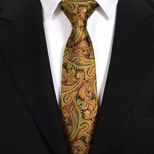Black & Gold Paisley Men’s Tie