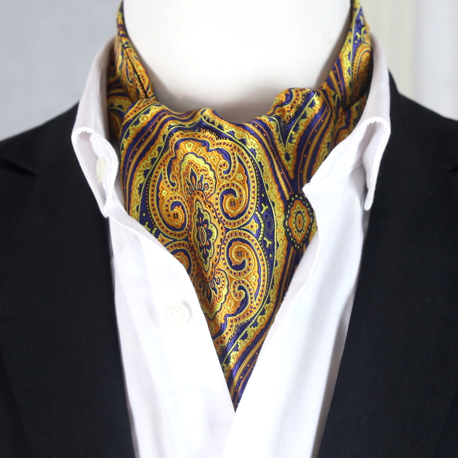 Black, Gold Blue Regal Design Ascot Cravat – The Ascot Shop