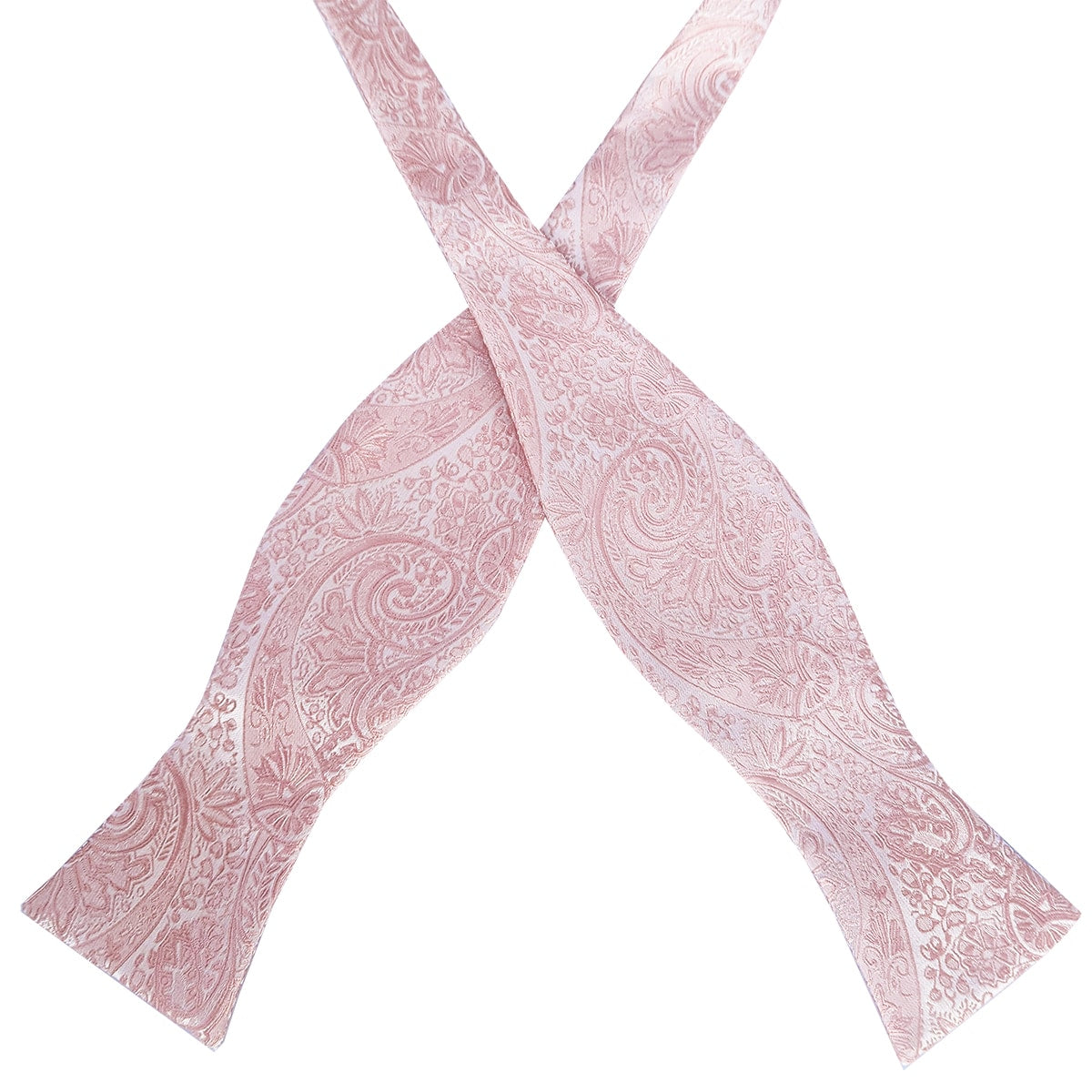 Rose Gold Paisley Self Tie Bow Tie
