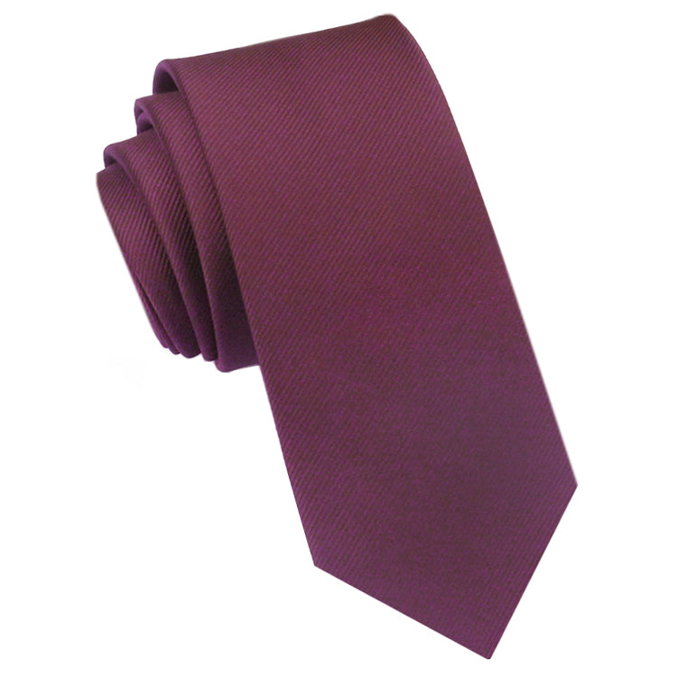 Burgundy Red Ribbed 6cm Mens Slim Tie
