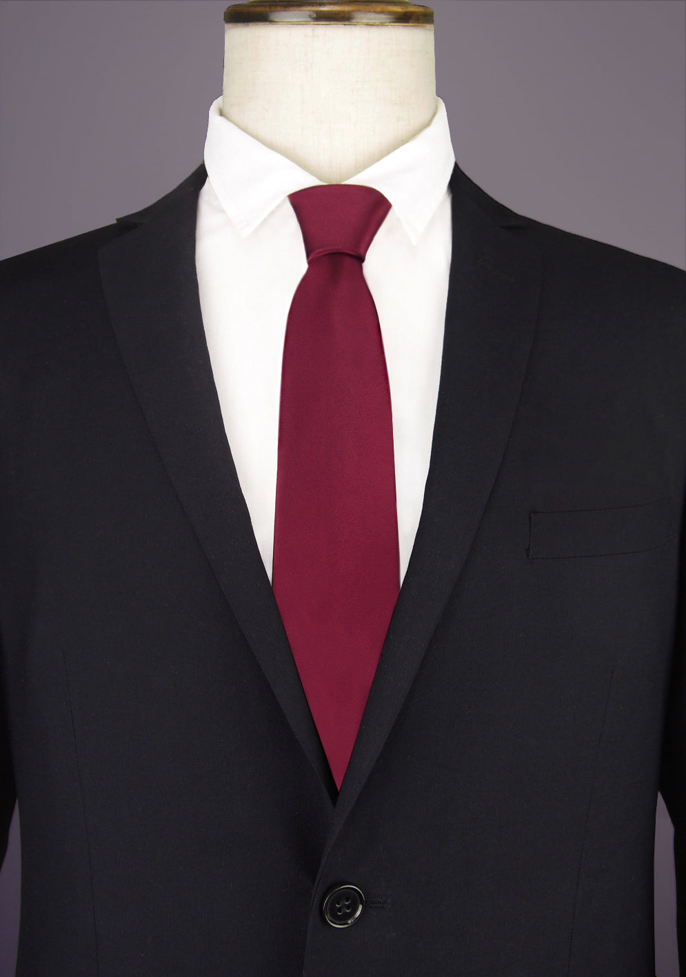 Burgunderrote extralange Krawatte für Herren