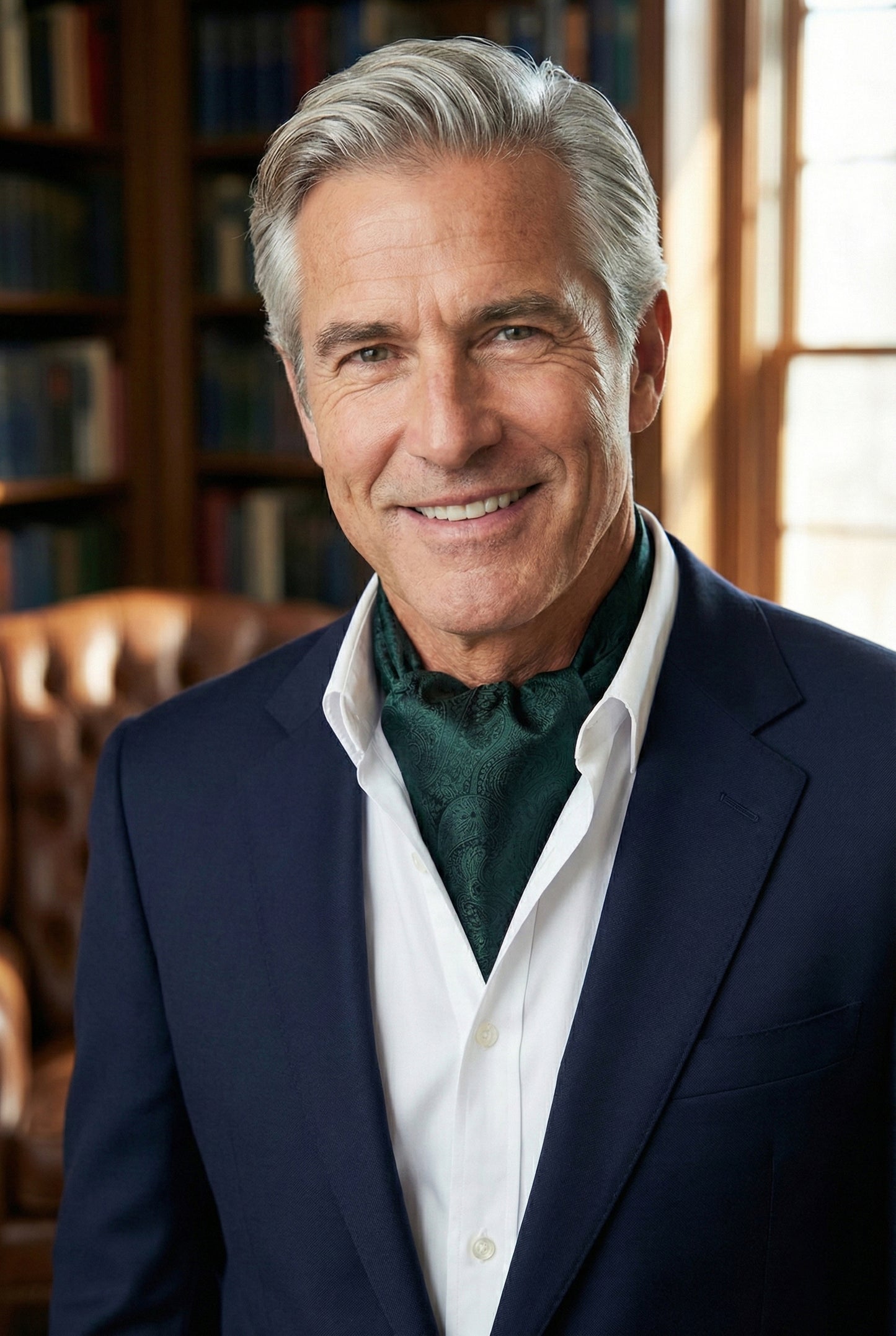 Dark Green Paisley Ascot Cravat