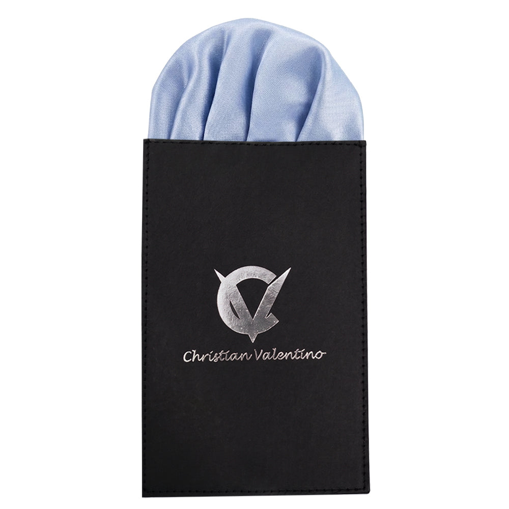 Dusky Sky Blue Pre-Gathered Pocket Square