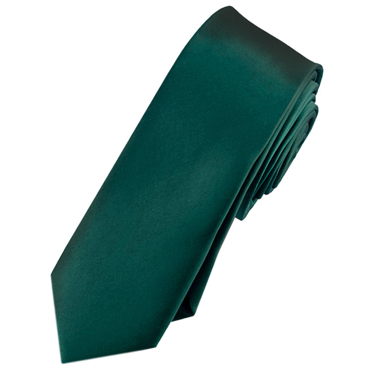 Mens Forest Dark Green Skinny Tie