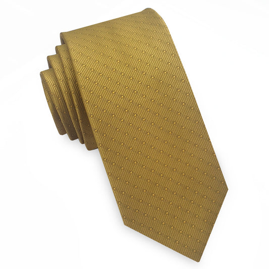 Gold Polka Dot Mens Slim Tie
