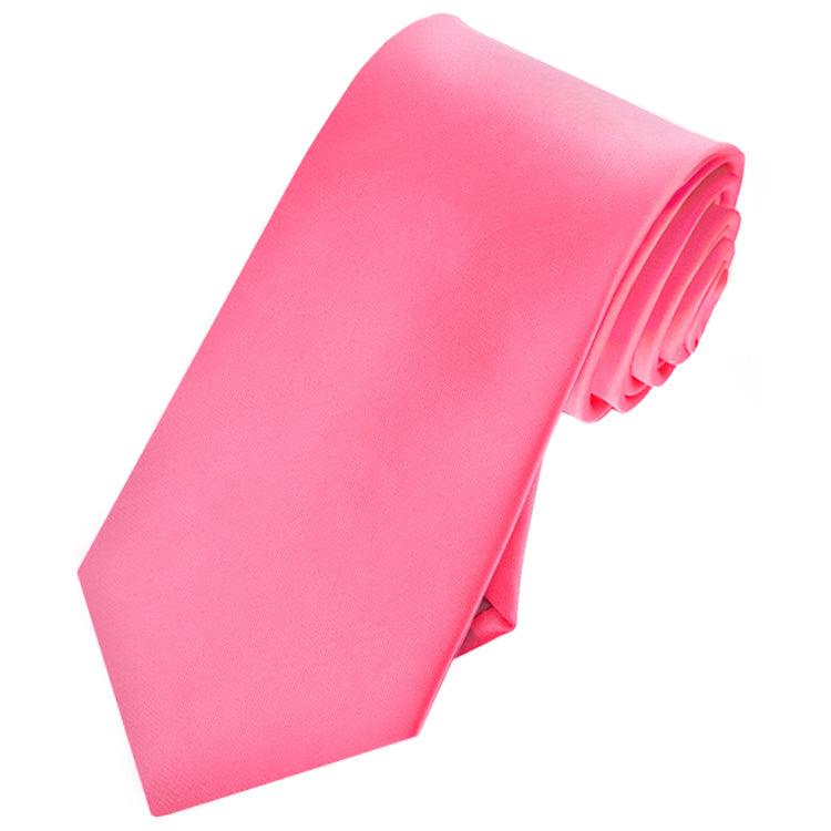 Mens Hot Pink Slim Tie