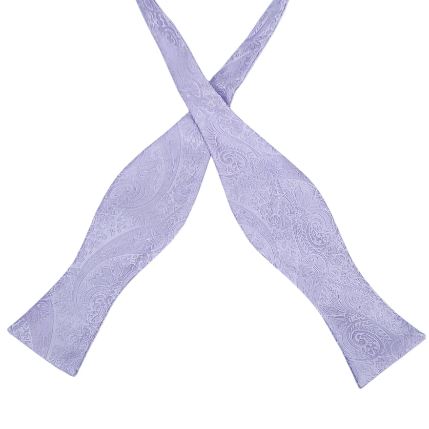 Lavender Purple Paisley Self Tie Bow Tie