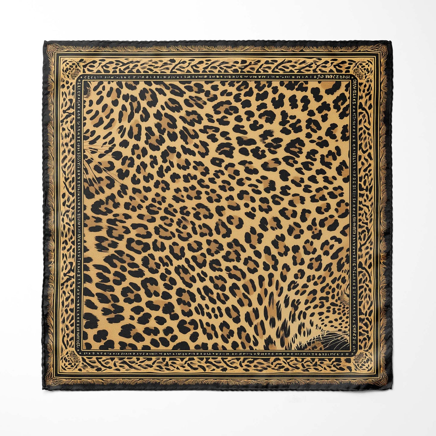 Genuine Silk Leopard Print Pocket Square