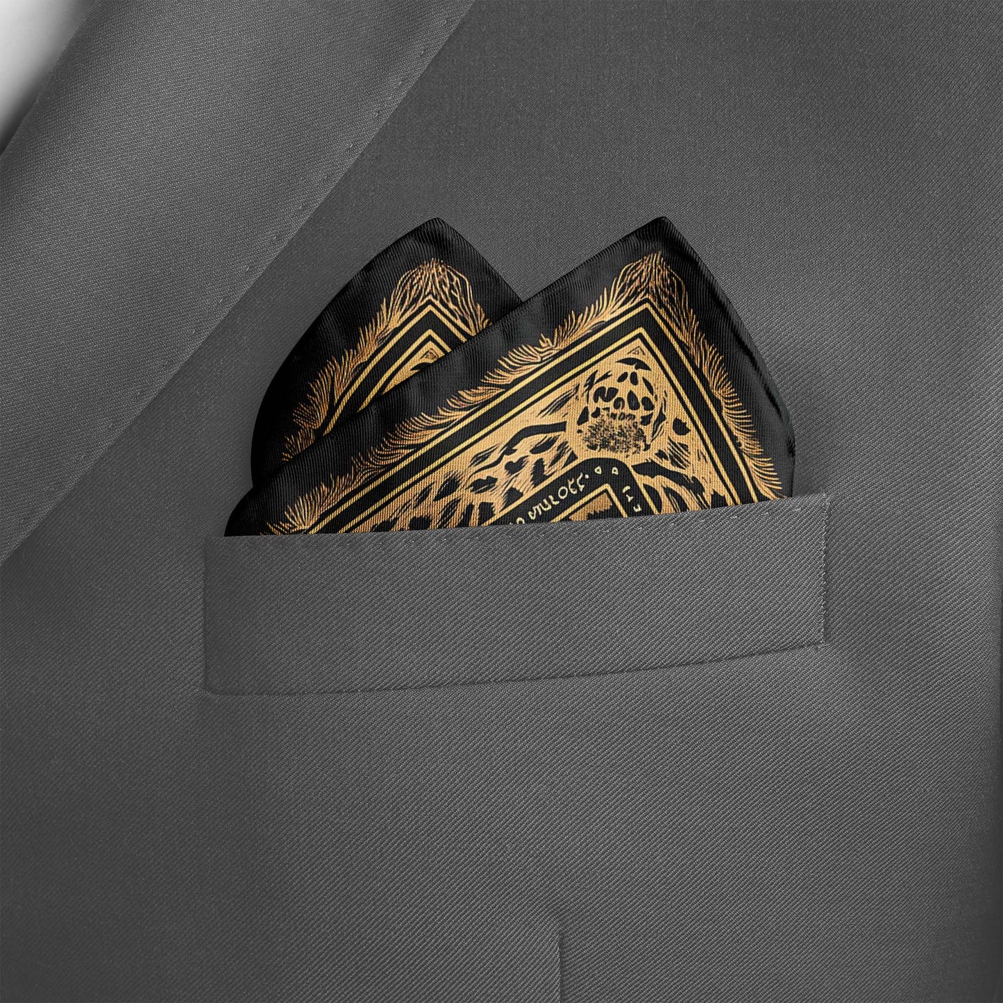 Genuine Silk Leopard Print Pocket Square