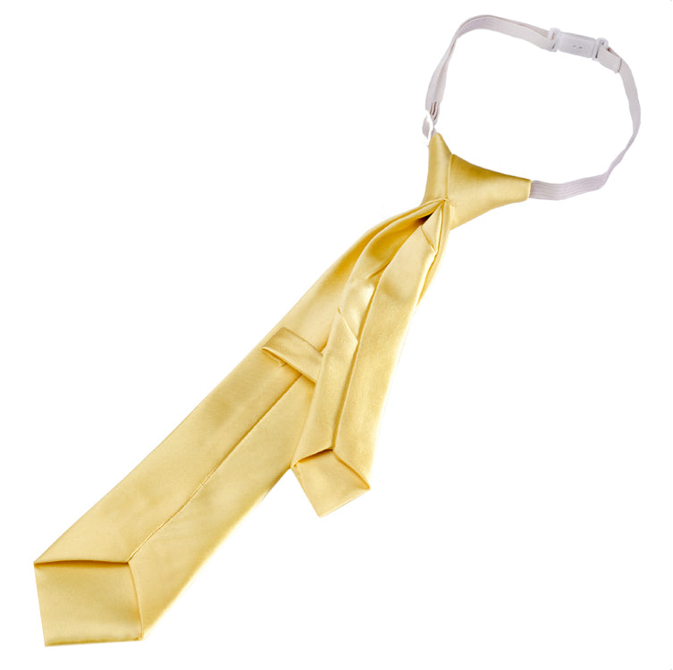 Boys Light Gold Pre-Tied Elastic Tie