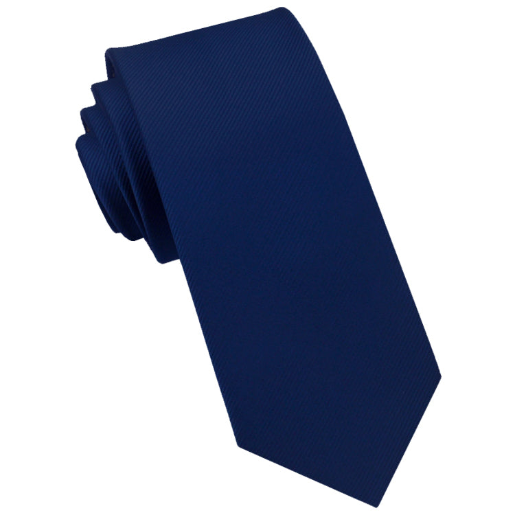 Midnight Blue Ribbed 6cm Mens Slim Tie