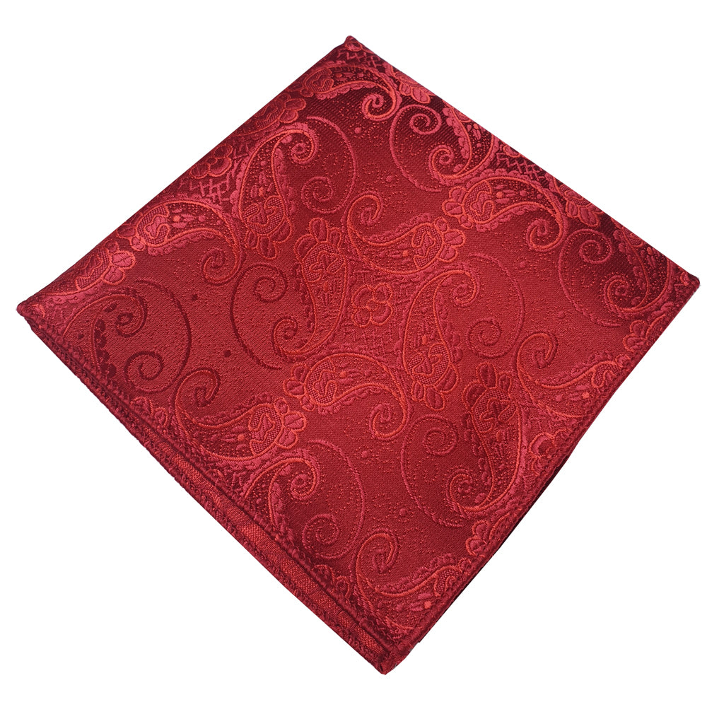 Rotes Einstecktuch mit Paisleymuster