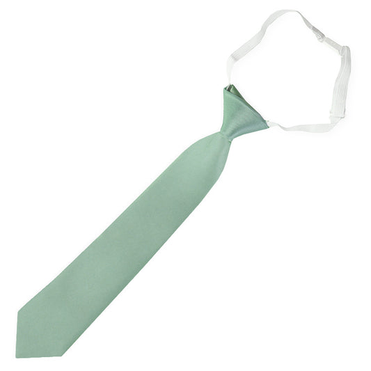 Sage Green Junior Boys Elasticated Tie