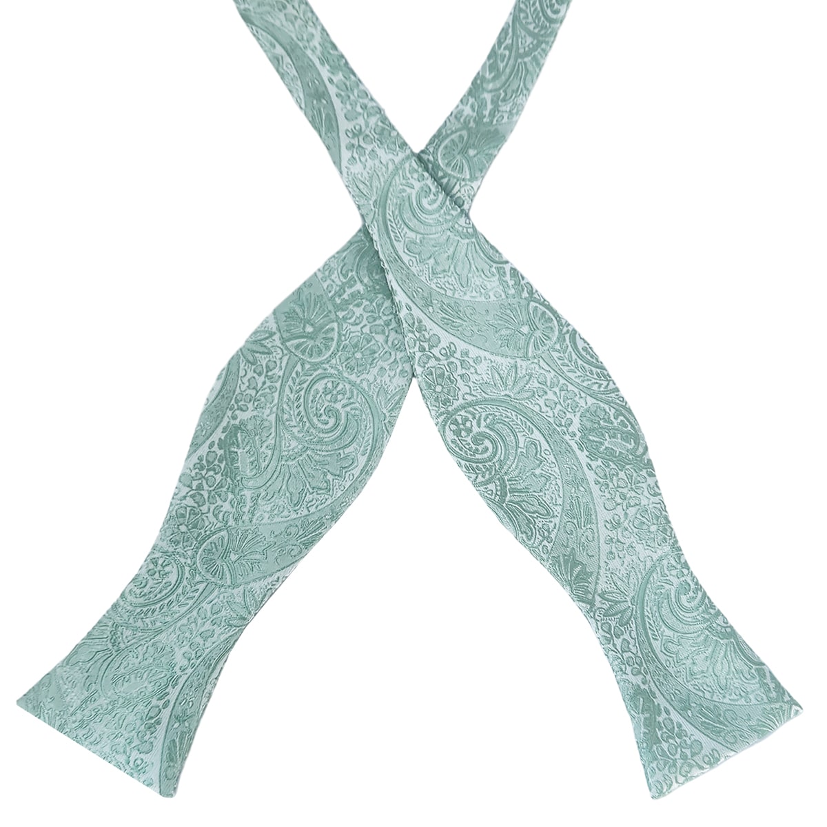 Sage Green Paisley Self Tie Bow Tie