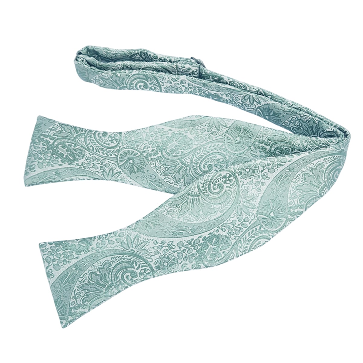 Sage Green Paisley Self Tie Bow Tie