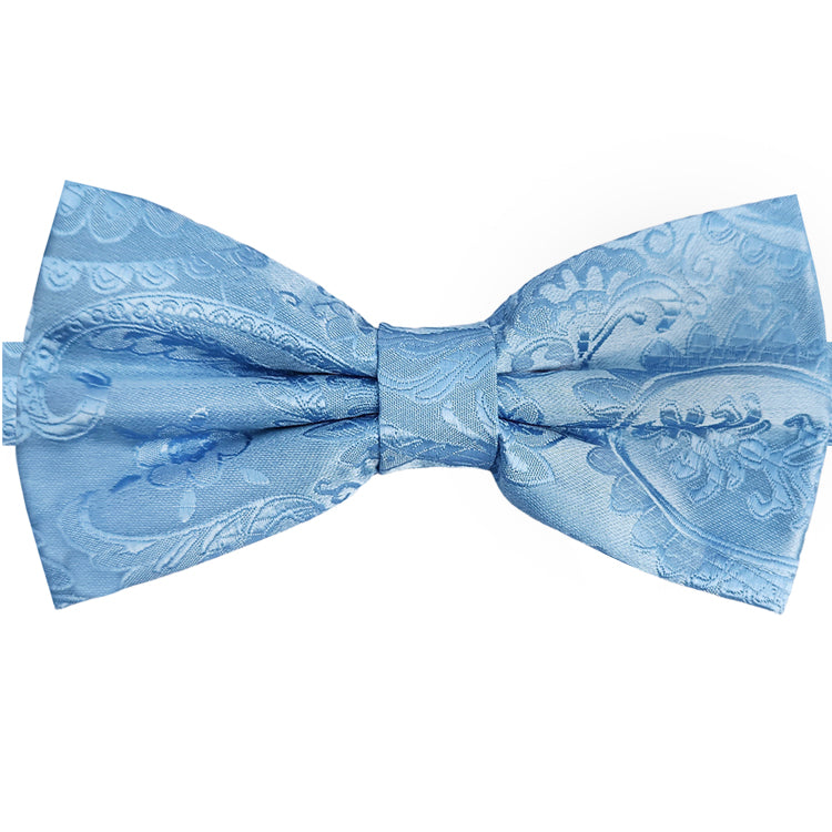 Sky Blue Paisley Bow Tie