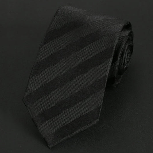 Black Stripes on Black Silk Tie