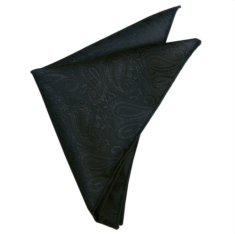 Black Paisley Pocket Square