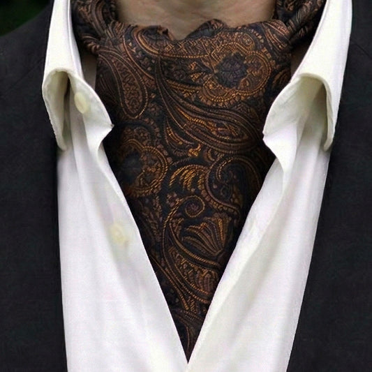 Black with Bronze Paisley Ascot Cravat