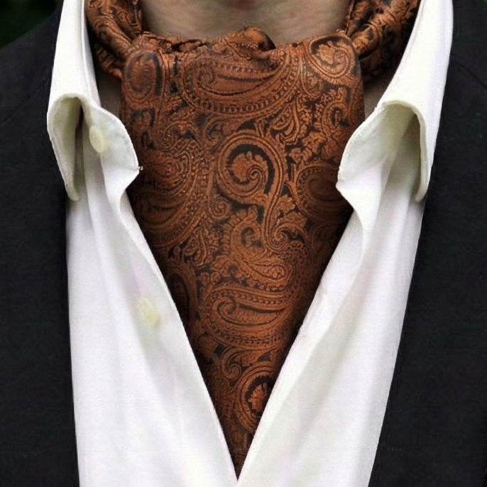 Bronze Paisley Ascot Cravat