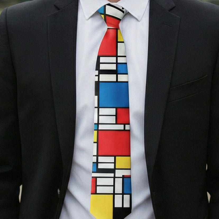 Piet Mondrian Composition with Red, Blue and Yellow Tie