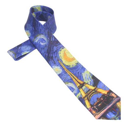 Eiffel Tower Starry Night Slim Tie