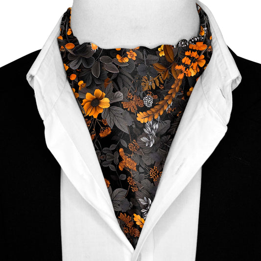 Genuine Silk Autumnal Tree Ascot Cravat Premium Neckwear
