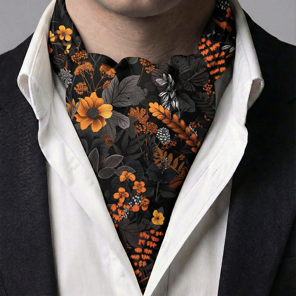 Genuine Silk Autumnal Tree Ascot Cravat
