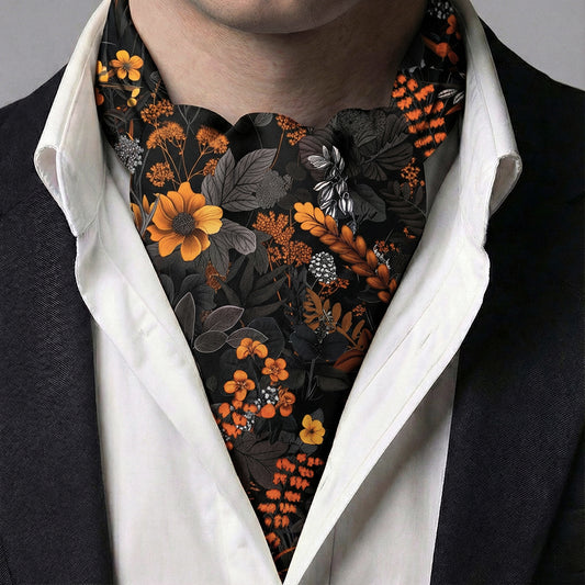 Genuine Silk Autumnal Tree Ascot Cravat