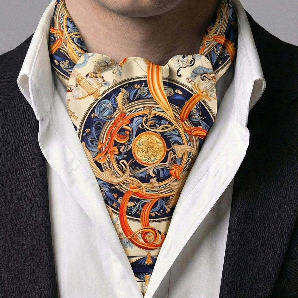 Genuine Silk Celestial Atlas Ascot Cravat