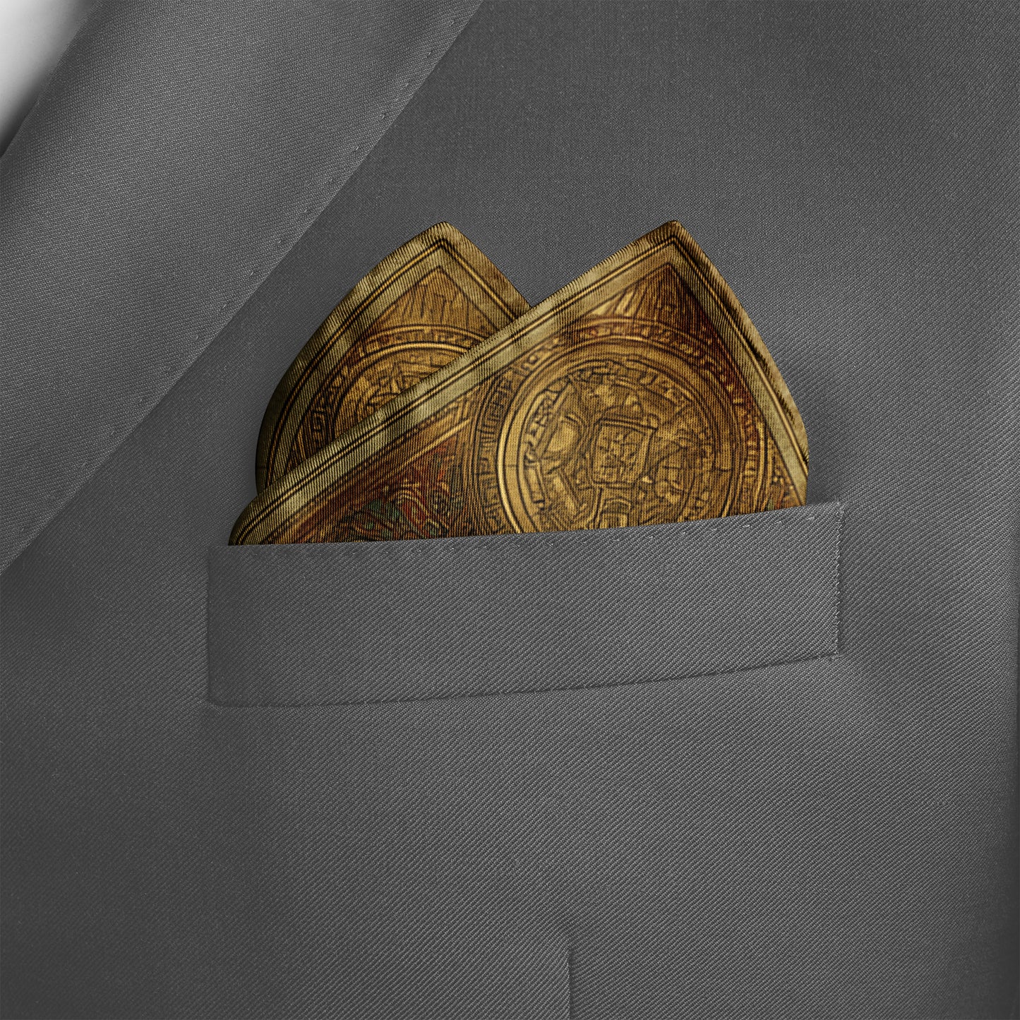Genuine Silk Celestial Phoenix Harmony Pocket Square