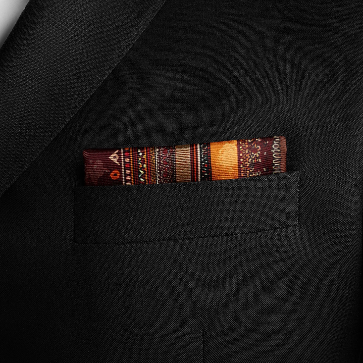 Genuine Silk Desert Caravan Nomadic Pocket Square